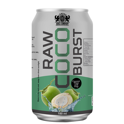 Raw Coco Burst Coconut Water with Pulp 180ml Can