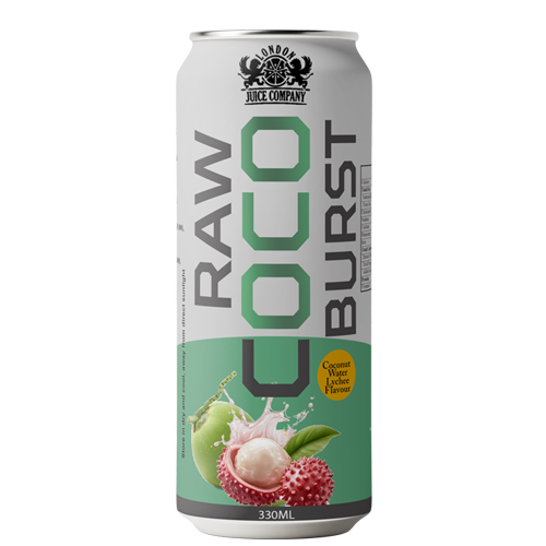 Raw Coco Burst Lychee Coconut Water Drink 330ml Can