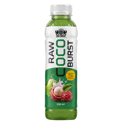 Raw Coco Burst Lychee Coconut Water Drink 500ml PET Bottle