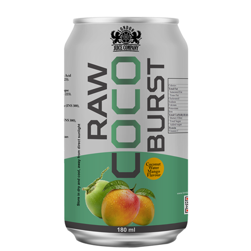 Raw Coco Burst Mango Coconut Water Drink 180ml Can