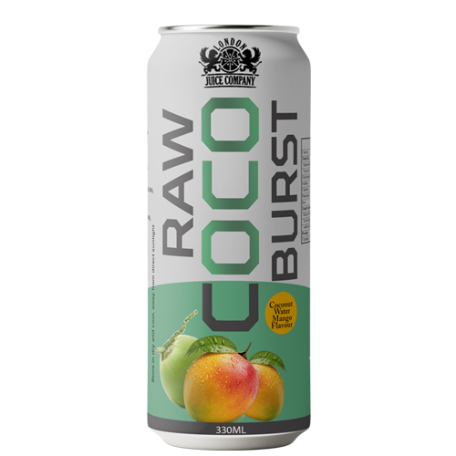 Raw Coco Burst Mango Coconut Water Drink 330ml Can