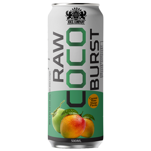 Raw Coco Burst Mango Coconut Water Drink 500ml Can