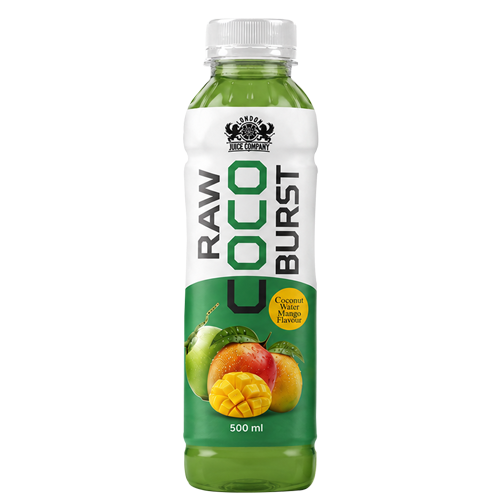 Raw Coco Burst Mango Coconut Water Drink 500ml PET Bottle