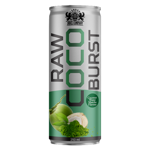 RAW COCO BURST Matcha Coconut Water Drink 250ml Can