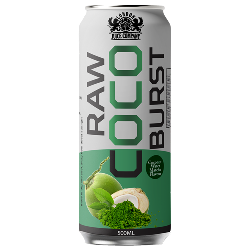 Raw Coco Burst Matcha Coconut Water Drink 500ml Can