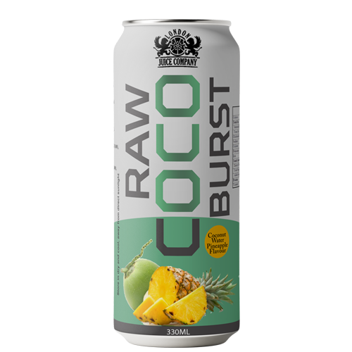 Raw Coco Burst Pineapple Coconut Water Drink 330ml Can
