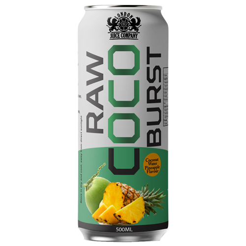 Raw Coco Burst Pineapple Coconut Water Drink 500ml Can