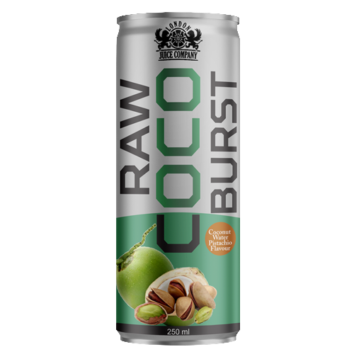 RAW COCO BURST Pistachio Coconut Water Drink 250ml Can
