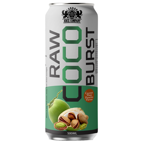 Raw Coco Burst Pistachio Coconut Water Drink 500ml Can
