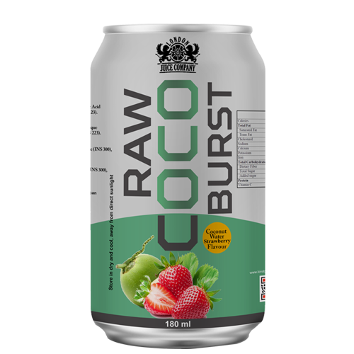 Raw Coco Burst Strawberry Coconut Water Drink 180ml Can