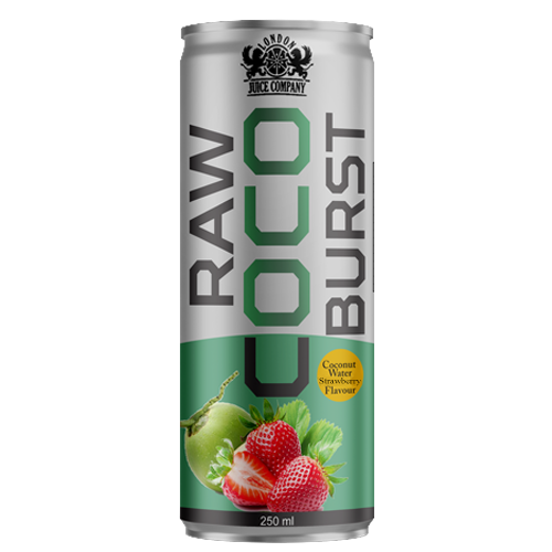 RAW COCO BURST Strawberry Coconut Water Drink 250ml Can