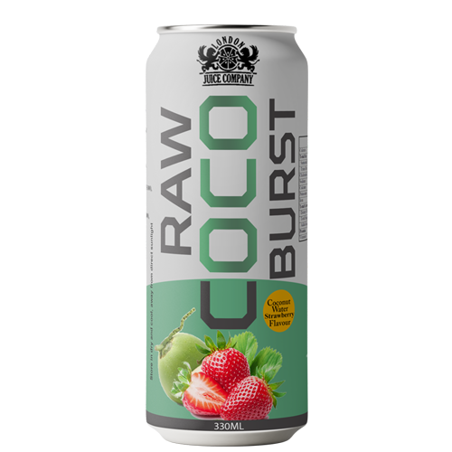 Raw Coco Burst Strawberry Coconut Water Drink 330ml Can