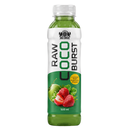 Raw Coco Burst Strawberry Coconut Water Drink 500ml PET Bottle