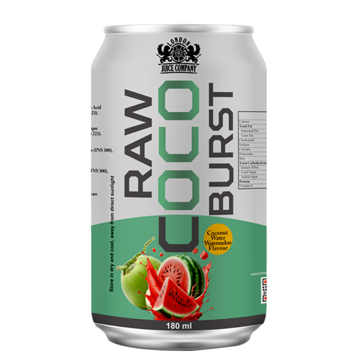 RAW COCO BURST Watermelon Coconut Water Drink 180ml Can