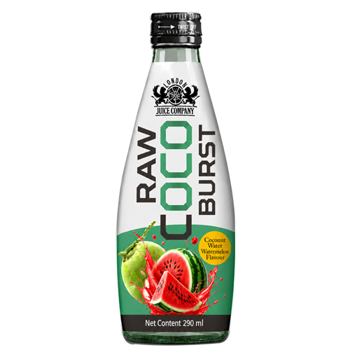 RAW Coco Burst Watermelon Coconut Water Drink 290ml Glass Bottle